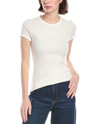 Enza Costa Scallop Edge Pointelle Top