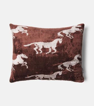 Les-Ottomans Silk and cotton velvet cushion