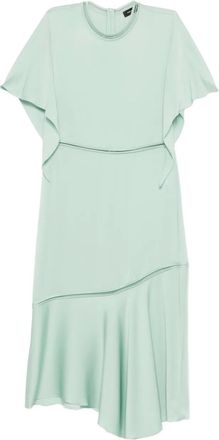 Fabiana Filippi gathered-detail midi dress - women - Viscose/Acetate/Polyamide - 40 - Green