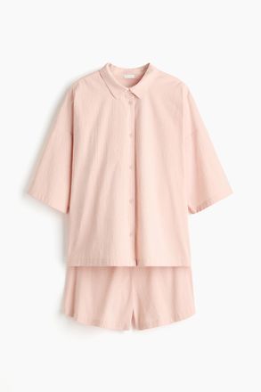 H&M Pyjama aus Baumwoll-Seersucker - Orange