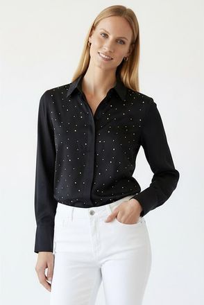 Exquise Corrie Long Sleeve Shirt in Black at Nordstrom, Size X-Large