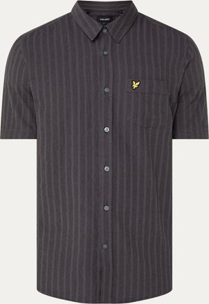 Lyle & Scott Lyle And Scott Mens Textured Stripe Short Sleeve Shirt - Silver - Size: 38/Regular