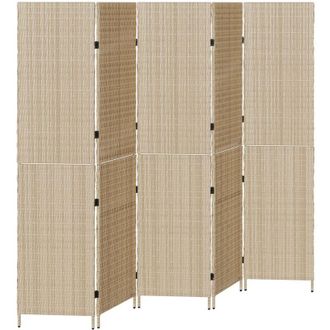 vidaXL Vidaxl - Separador De Habitaciones Beige 245 X 180 Cm Rat&aacute;n Sint&eacute;tico