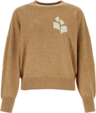 Isabel Marant Round-neck Knitwear, female, Brown, Size: S Marisans Sweater
