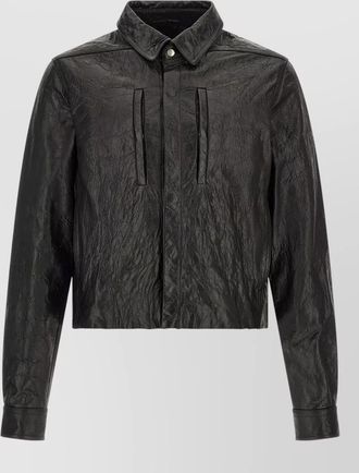 Rick Owens lamb leather regular-fit cropped jacket