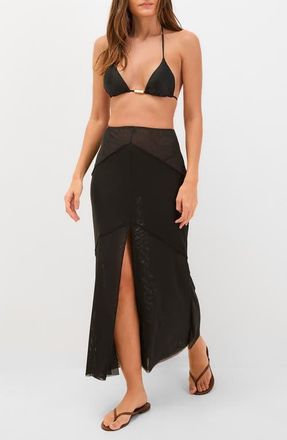 Vix Taly Semisheer Mesh Cover-Up Maxi Skirt in Black at Nordstrom, Size X-Large