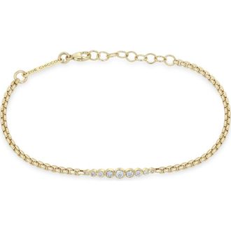 Zo&euml; Chicco 14K Gold Graduated Bezel Diamond Bracelet in 14K Yellow Gold at Nordstrom, Size 7