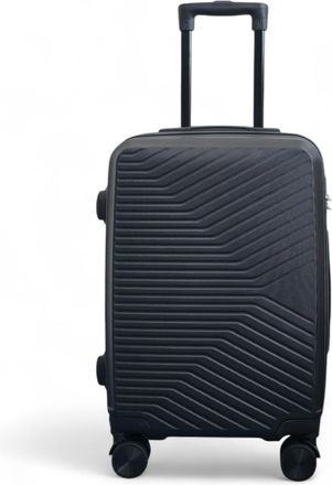 Infinity Leather Harde schaal zwarte cabine 48 x 37 x 20 cm veilige bagagekoffer geschikt voor Easyjet, Ryanair