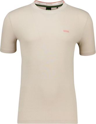 HUGO BOSS Tops, Heren, Beige, L, Katoen, Beige T-shirt met ronde hals