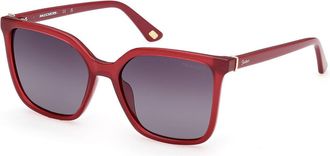 Skechers SE00168 Polarized 75D Womens Sunglasses Red Size 53