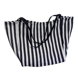 Generic Handbag Organizer Insert Striped Bag Big Canvas Tote Bag For Women Summer Beach Classical Fabric Soft Large Handbag Female Large Casual Top Handle Bag