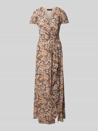 Lauren Ralph Lauren Abendkleid mit Bindeg&uuml;rtel Modell FARRYSH in Taupe, Gr&ouml;&szlig;e 40