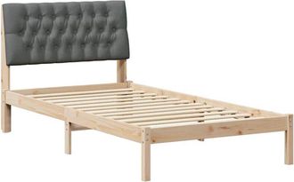 vidaXL Estructura De Cama Con Cabecera Tapizada Marr&oacute;n 100 X 200 Cm Vidaxl