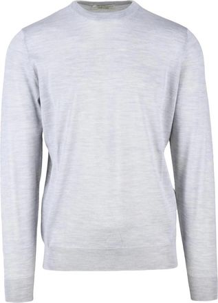 FILIPPO DE LAURENTIIS Merino Wol Ronde Hals Trui - Heren - Ronde hals truien - Grijs - L - Wol - Truien & Vesten