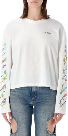 Off-white Diag Glowing Flower Long-Sleeve Tee - Dames - Longsleeves - Wit - XL - Tops
