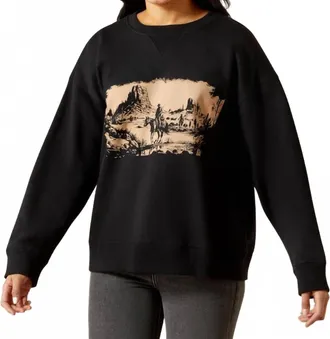 Ariat The Outlaw Crew Neck Sweatshirt In Black
