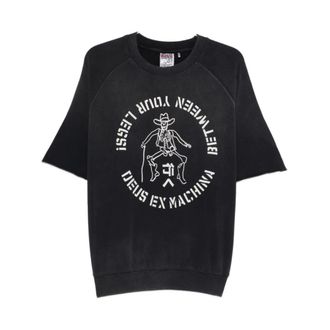 Deus T-Shirts, male, Black, Size: S Print-detail Round-neck T-shirt