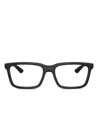 Prada logo square-frame glasses - men - Plastic - 55 - Black