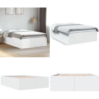 vidaXL Giroletto Bianco 120x190 cm in Legno Multistrato - Letto in legno - Materasso in legno