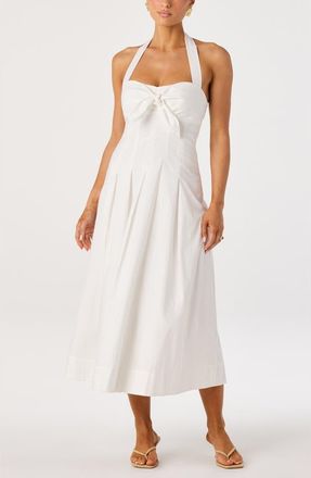 ASTR the Label Janae Halter Midi Dress in White at Nordstrom, Size X-Small