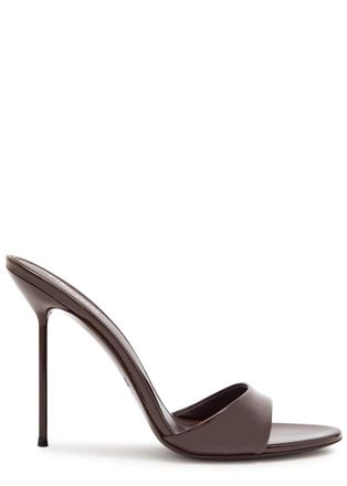 PARIS TEXAS Lidia 105 Patent Leather Mules - Brown - 39 (IT39/ UK6)