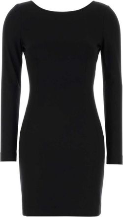 Dolce & Gabbana Black Boat Neck Knitted Mini Dress