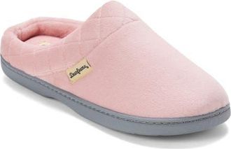 Dearfoams Darcy Quilted Cuff Velour Clog Slipper in Pale Mauve at Nordstrom, Size X-Large