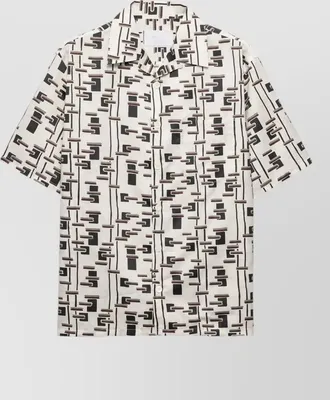 Prada shirt short sleeves spread collar chest pocket