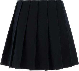 Prada Womens Pleated Mini Skirt Black