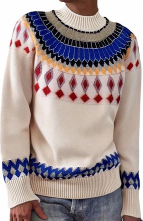 Generic Fair Isle Jumpers for Women UK Retro Icelandic Sweaters Ladies Crew Neck Knitted Pullover Long Sleeve Casual Fashion Sweater Plus Size Warm Boho Tops 