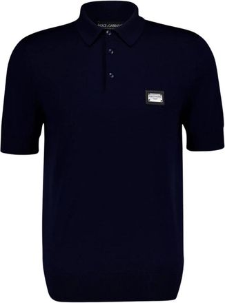 Dolce & Gabbana Luxe Wol Polo Shirt Marineblauw - Heren - Polos - Blauw - XS - Wol - Tops