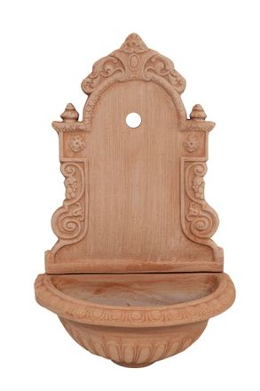 Biscottini International Biscottini - Fuente De Jard&iacute;n De Terracota Fuente De Pared Para Exterior Fuentes De Pared 64x40x24 Cm Made In Italy Decoraci&oacute;n De Pared