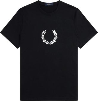 Fred Perry Laurel Wreath Graphic T-Shirt - Heren - T-shirts - Zwart - 2XL - Katoen - Tops