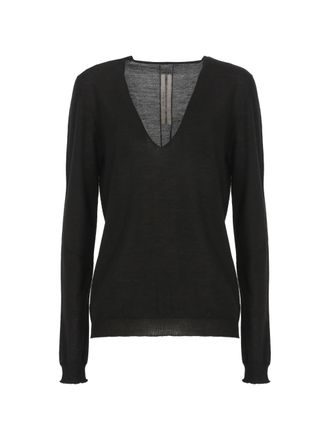 Rick Owens Black V Neck Fitted Top