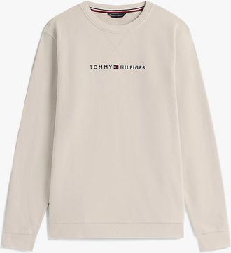 Tommy Hilfiger Track Top Mens Sweatshirts Newsprint - Beige Cotton - Size Medium