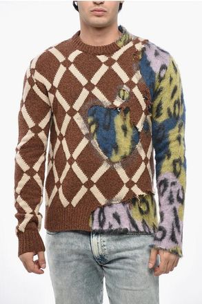 Marni Vintage Effect Patterned Crew-neck Sweater size 48