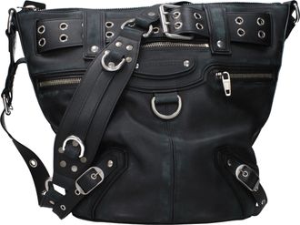 Balenciaga Damens Umh&auml;ngetaschen Leder Schwarz