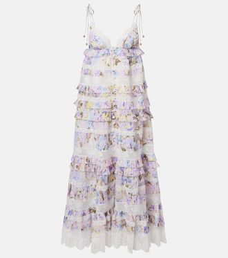 Zimmermann Solstice Tiered floral cotton midi dress