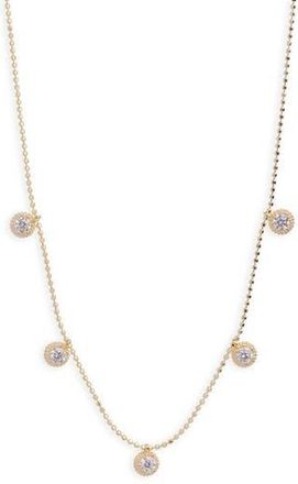 Argento Vivo Cubic Zirconia Station Necklace in Gold at Nordstrom Rack