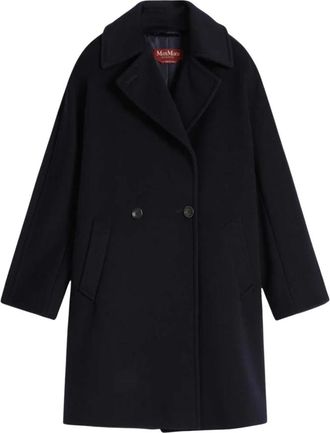Max Mara Penna Cappotto - Dames - Mantel - Blauw - M - Wol - Jassen