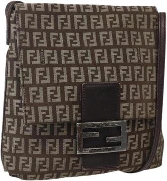 Fendi Pre-owned Canvas Cross Body Bag - Dames - Vintage Schoudertas - Bruin - ONE Size - Vintage