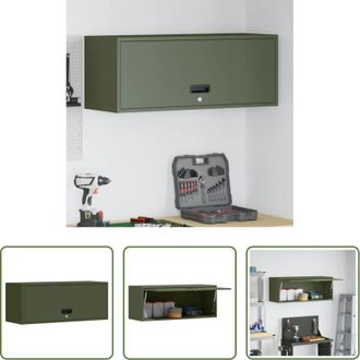 vidaXL vidaXL Armadio in acciaio - Armadio a muro per garage Oliver verde 90 x 33 x 35 cm