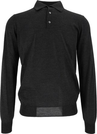 FILIPPO DE LAURENTIIS Polo ML - Heren - Ronde hals truien - Grijs - XL - Wol - Truien & Vesten