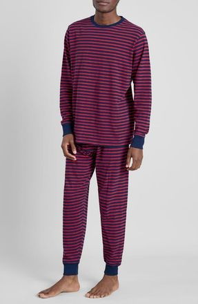 Sleepy Jones Keith Lounge Set in Navy And Red Stripe at Nordstrom, Size X-Small
