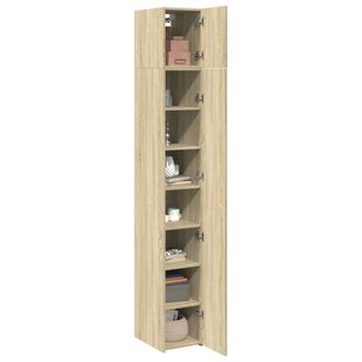 Berkfield Home Slim Storage Cabinet Sonoma Oak 30x42.5x225 cm Engineered Wood in Light Brown