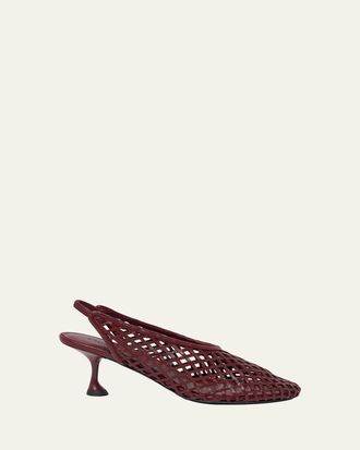 Proenza Schouler Tee Perforated Leather Slingback Pumps