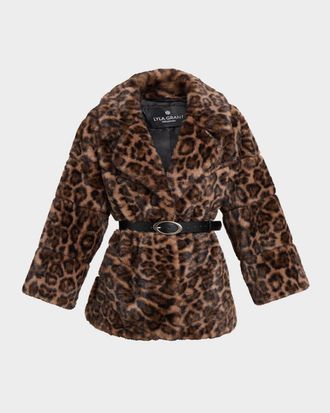 Gorski Fur Free Faux Mink Leopard-Print Jacket