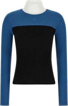 Courr&egrave;ges Re-Edition Ribbed-Knit Sweater - Dames - Coltruien - Veelkleurig - S - Polyester - Truien & Vesten