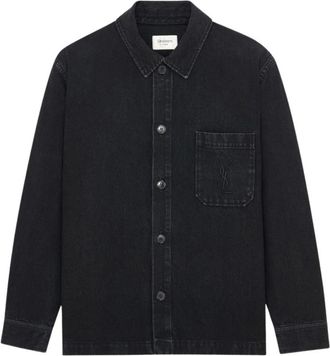 Saint Laurent Jassen, Heren, Zwart, S, Denim, Denim Jassen