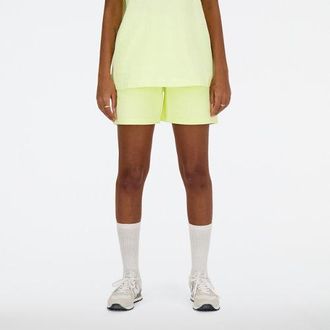 New Balance Women Athletics French Terry Short in Green Cotton Fleece, size X-Large